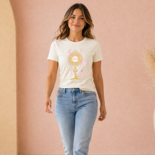 Cool Moms Love Jesus Tee | Fitted Bella Canvas Shirt | Catholic Eucharist Shirt for Women