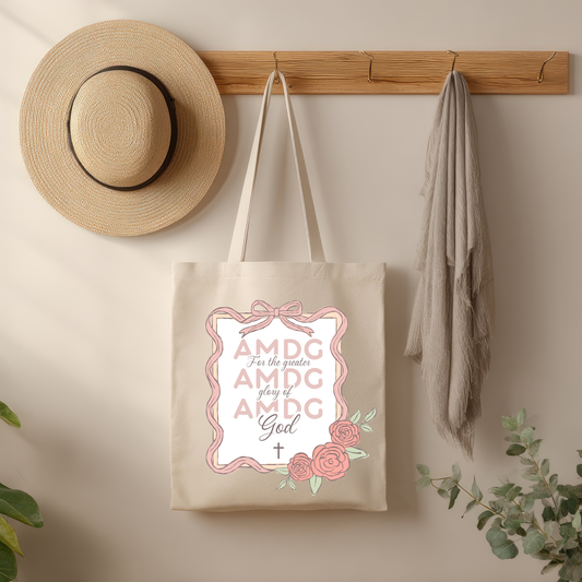 AMDG Catholic Tote Bag – “For the Greater Glory of God”