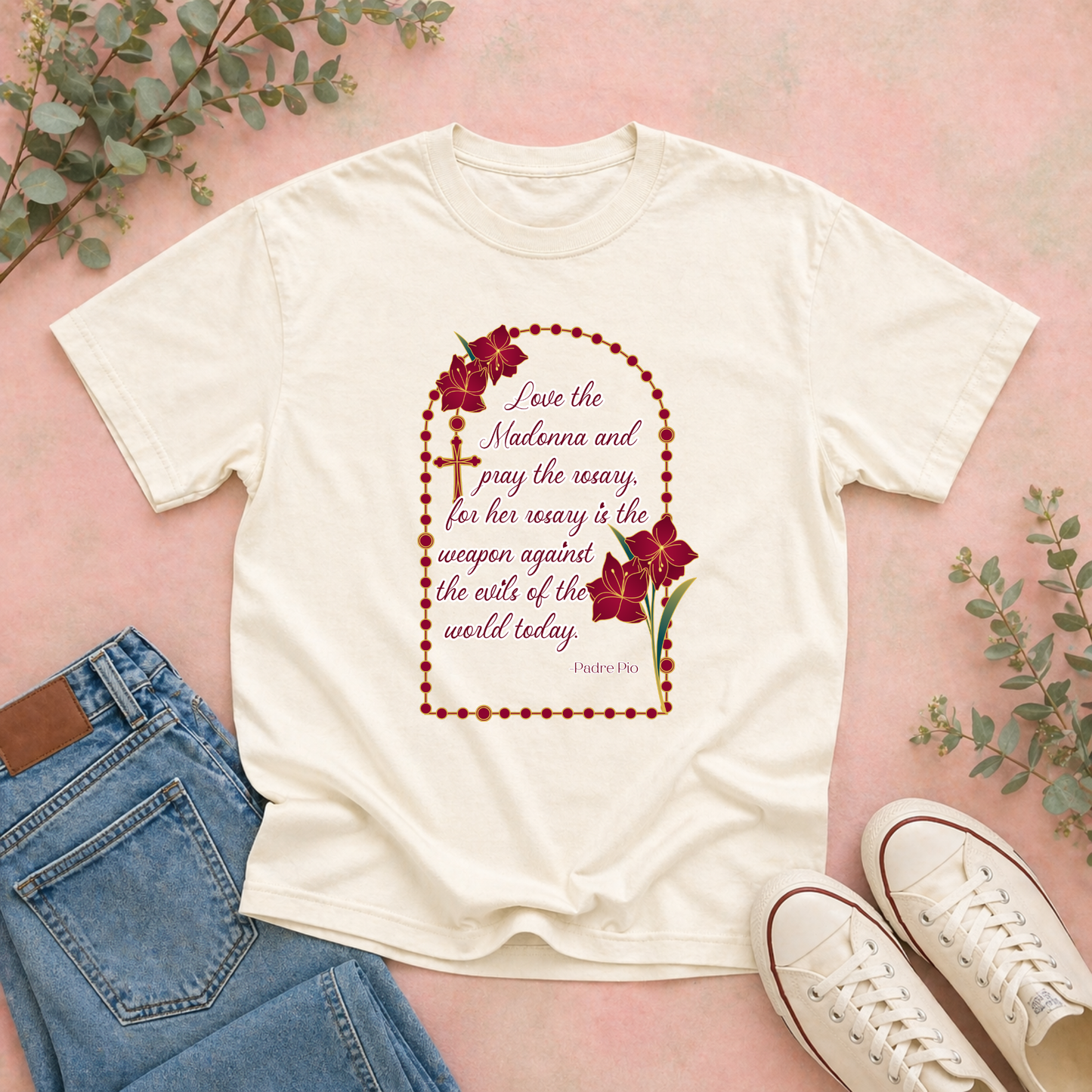 Love the Madonna Rosary Tee