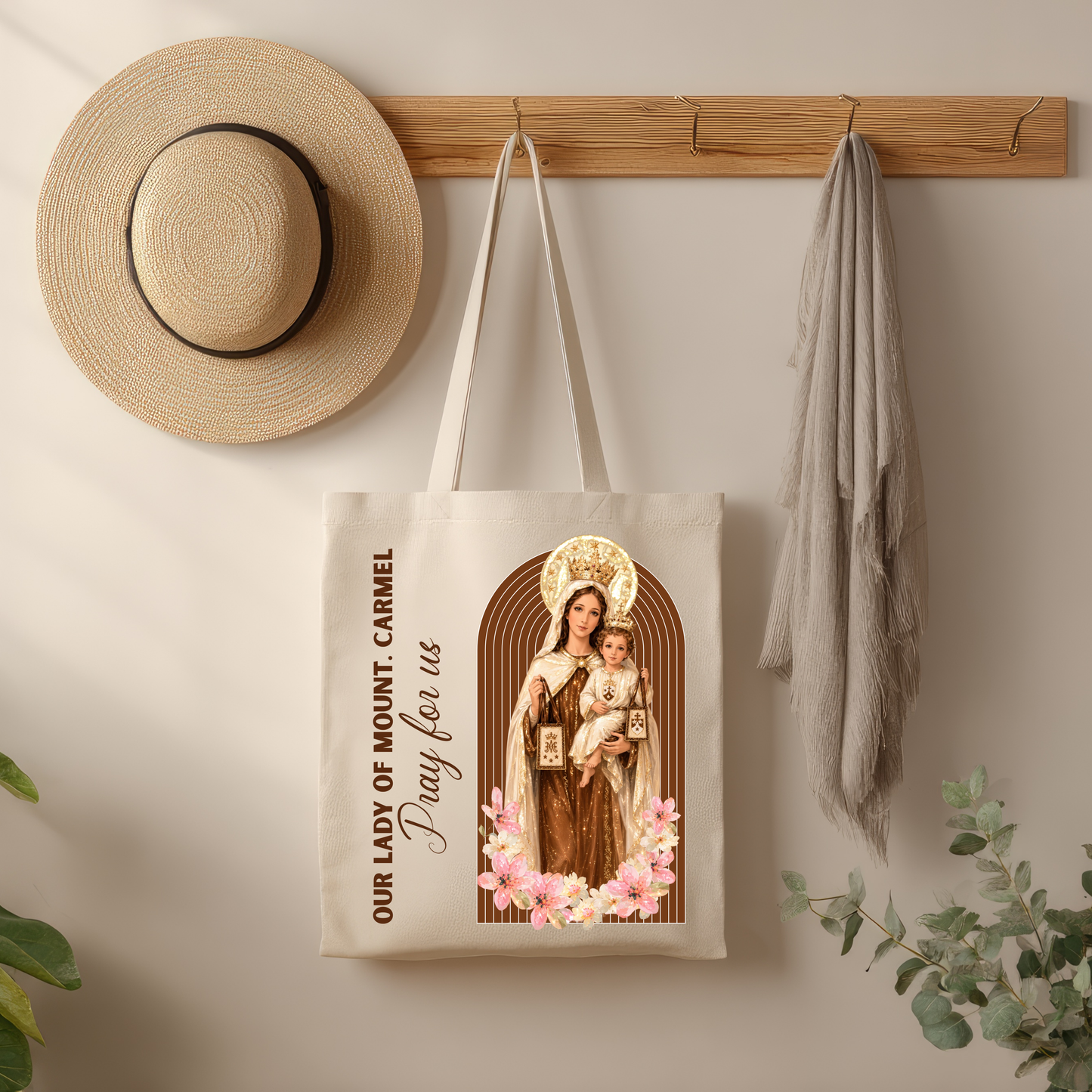 Our Lady of Mount Carmel Tote Bag | Catholic Canvas Tote