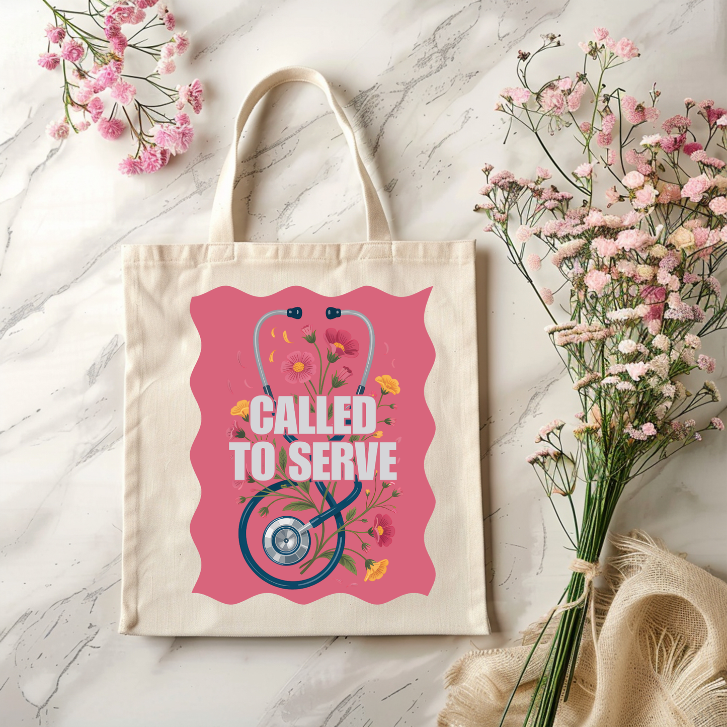 Called to Serve Nurse Tote Bag | Catholic Nurse Canvas Tote