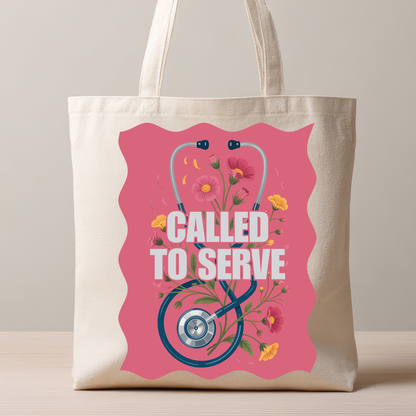 Called to Serve Nurse Tote Bag | Catholic Nurse Canvas Tote