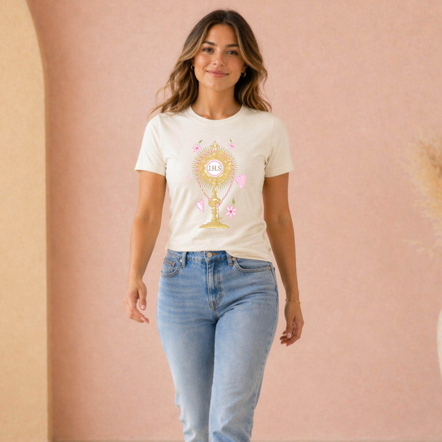 Cool Moms Love Jesus Tee | Fitted Bella Canvas Shirt | Catholic Eucharist Shirt for Women