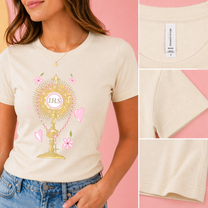 Cool Moms Love Jesus Tee | Fitted Bella Canvas Shirt | Catholic Eucharist Shirt for Women