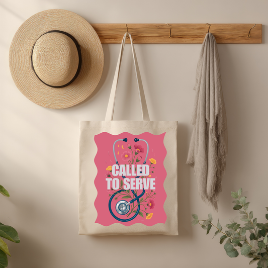 Called to Serve Nurse Tote Bag | Catholic Nurse Canvas Tote