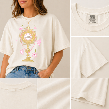 Cool Moms Love Jesus Tee | Relaxed Fit Comfort Colors Shirt | Catholic Eucharist Tee for Women