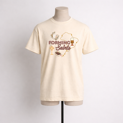Forming Saints Catholic Graphic Tee | Faith-Based Shirt for Moms, Catechists & Ministry