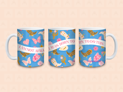 I Am Not Afraid St. Joan of Arc Cowgirl Mug | 15 oz Catholic Western Floral Mug