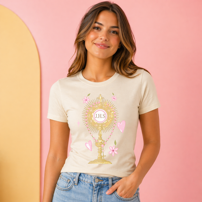 Cool Moms Love Jesus Tee | Fitted Bella Canvas Shirt | Catholic Eucharist Shirt for Women