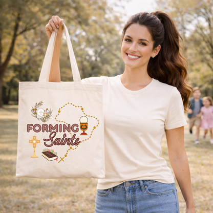 Forming Saints Catholic Tote Bag – Faith-Inspired Canvas Tote for Moms, Catechists & Families
