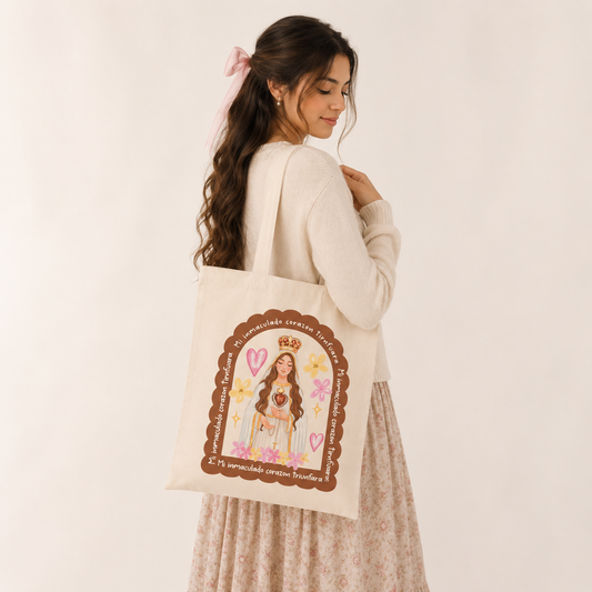 Mi Inmaculado Corazón Triunfará Tote Bag | Bolsa Católica de Nuestra Señora de Fátima