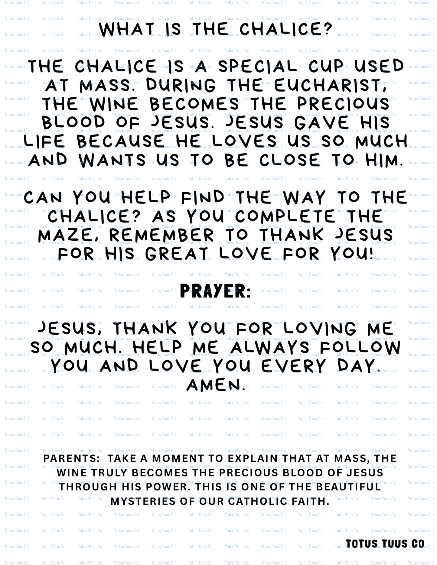 Precious Blood of Jesus Maze & Catholic Lesson for Kids | Printable PDF Digital Download | Free Digital