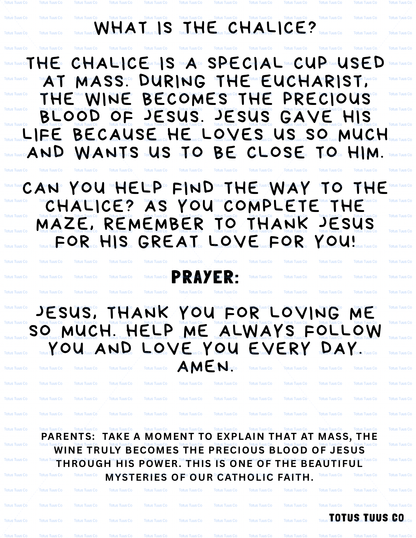 Precious Blood of Jesus Maze & Catholic Lesson for Kids | Printable PDF Digital Download | Free Digital