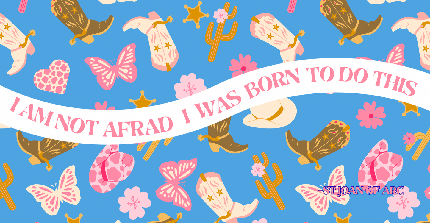 I Am Not Afraid St. Joan of Arc Cowgirl Mug | 15 oz Catholic Western Floral Mug
