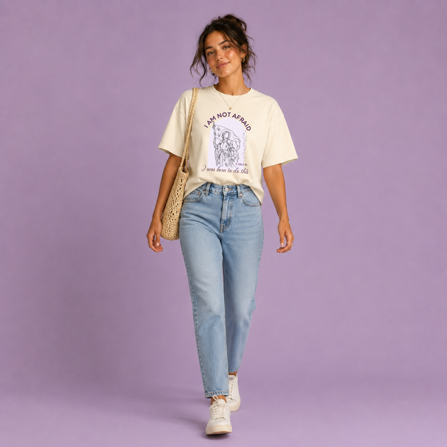 St. Joan of Arc “I Am Not Afraid” Catholic Women’s T-Shirt | Inspirational Saint Quote Graphic Tee