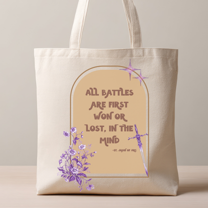 St. Joan of Arc Inspirational Catholic Tote Bag