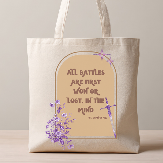 St. Joan of Arc Inspirational Catholic Tote Bag