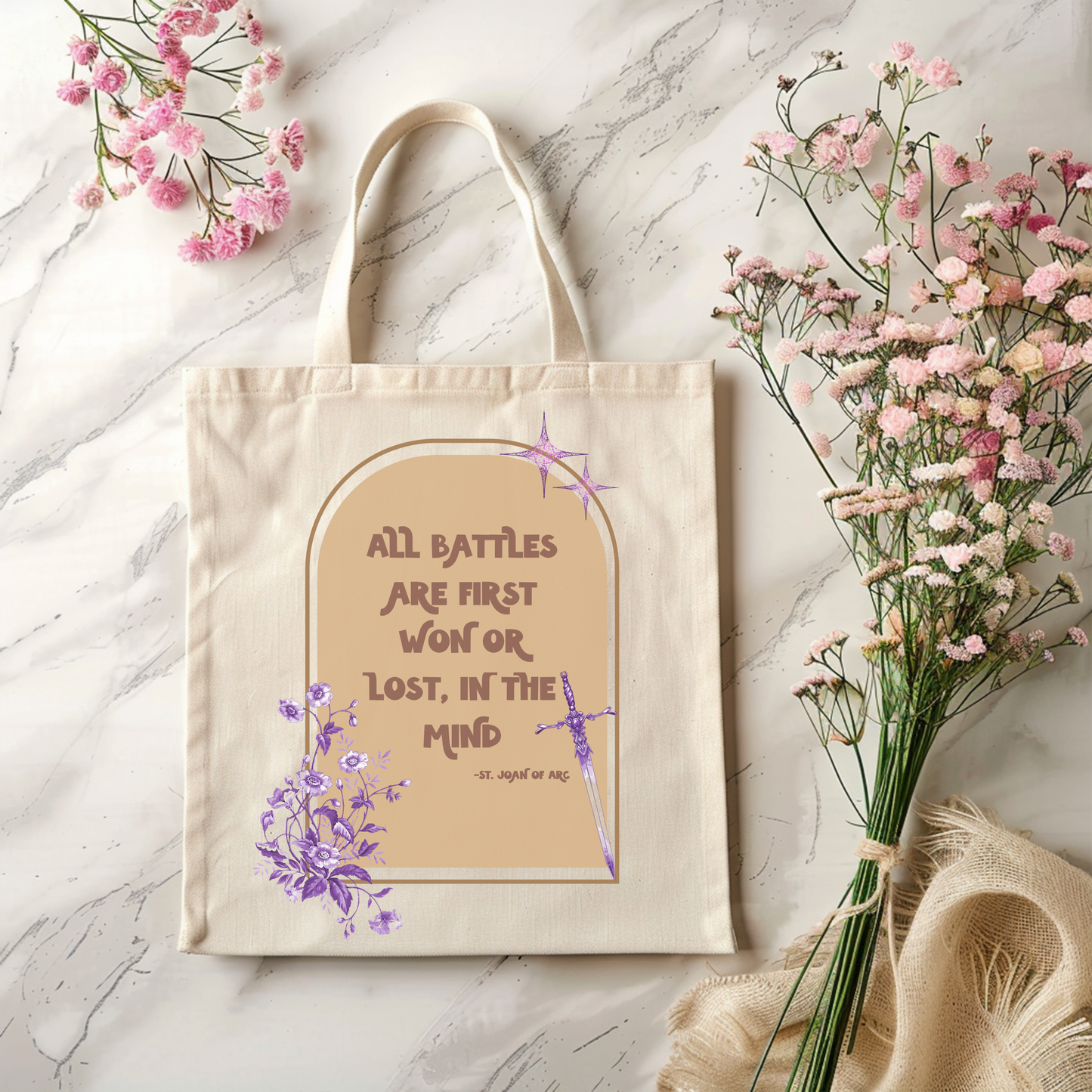 St. Joan of Arc Inspirational Catholic Tote Bag