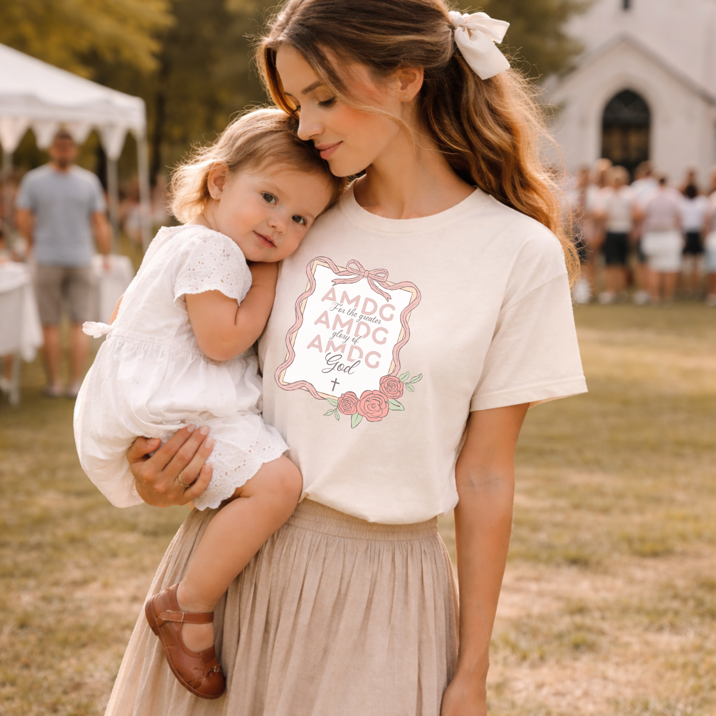 AMDG “For the Greater Glory of God” Catholic Tee | Comfort Colors Faith Shirt