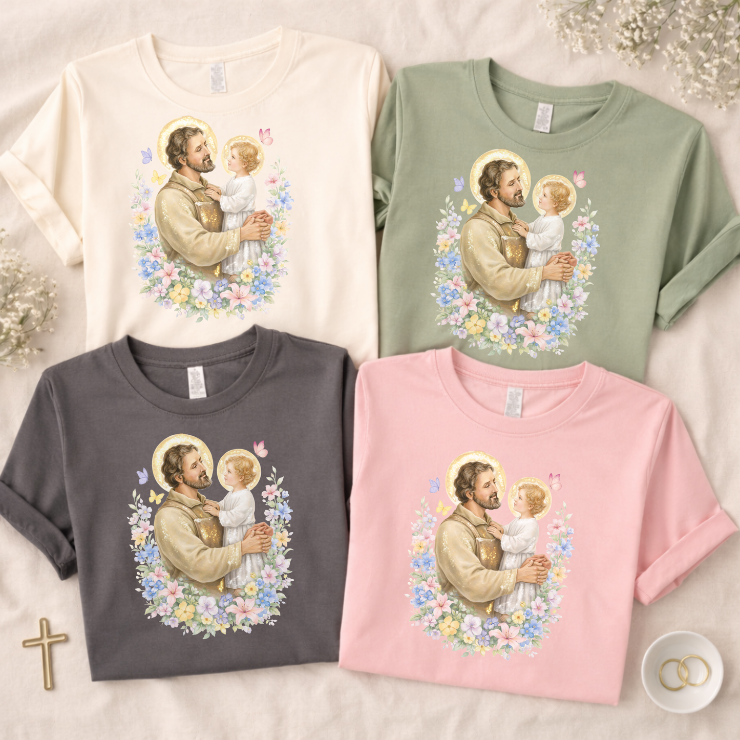 St. Joseph & Child Jesus Comfort Colors® Catholic T-Shirt