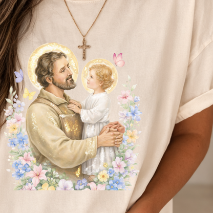 St. Joseph & Child Jesus Comfort Colors® Catholic T-Shirt