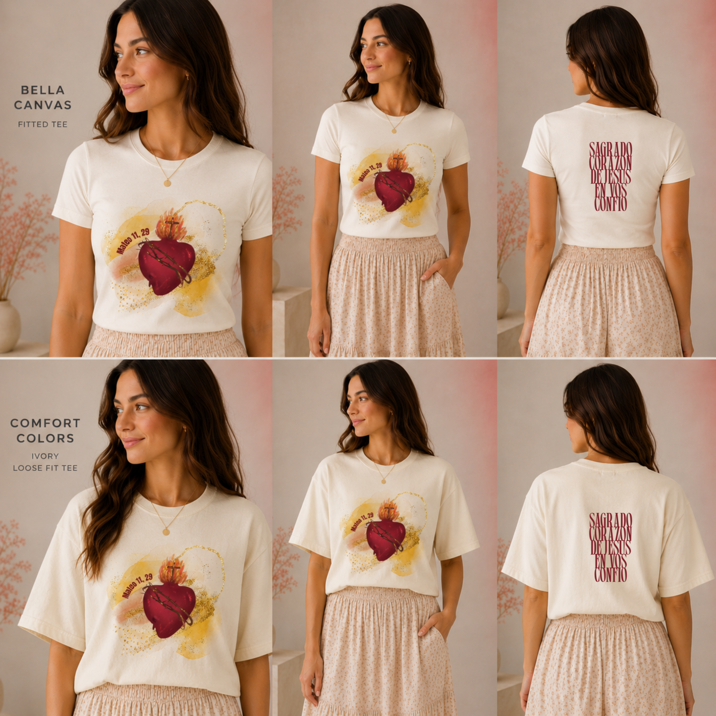 Sagrado Corazón de Jesús | En Vos Confío Camiseta Católica