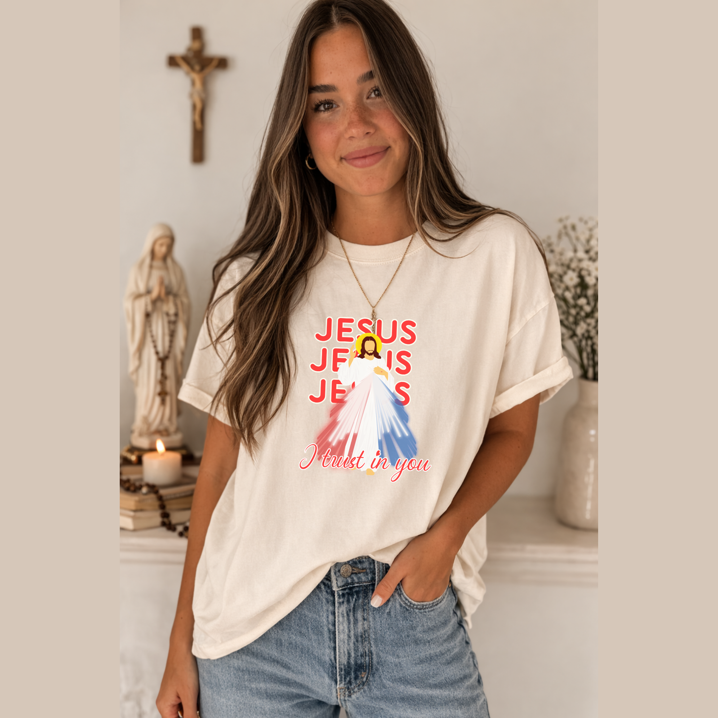 Divine Mercy “Jesus I Trust in You” Catholic T-Shirt