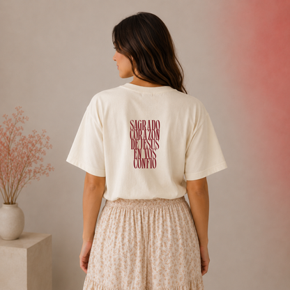 Sagrado Corazón de Jesús | En Vos Confío Camiseta Católica