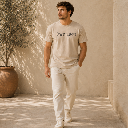 PREORDER Ora et Labora Catholic Comfort Colors Tee | St. Benedict Shirt for Men