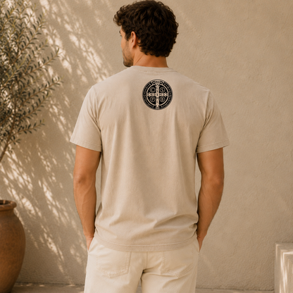 PREORDER Ora et Labora Catholic Comfort Colors Tee | St. Benedict Shirt for Men