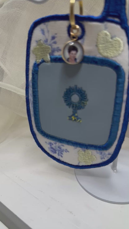 St. Carlo Acutis Y2K Eucharist Bag Tag |“The Eucharist Is My Highway to Heaven”